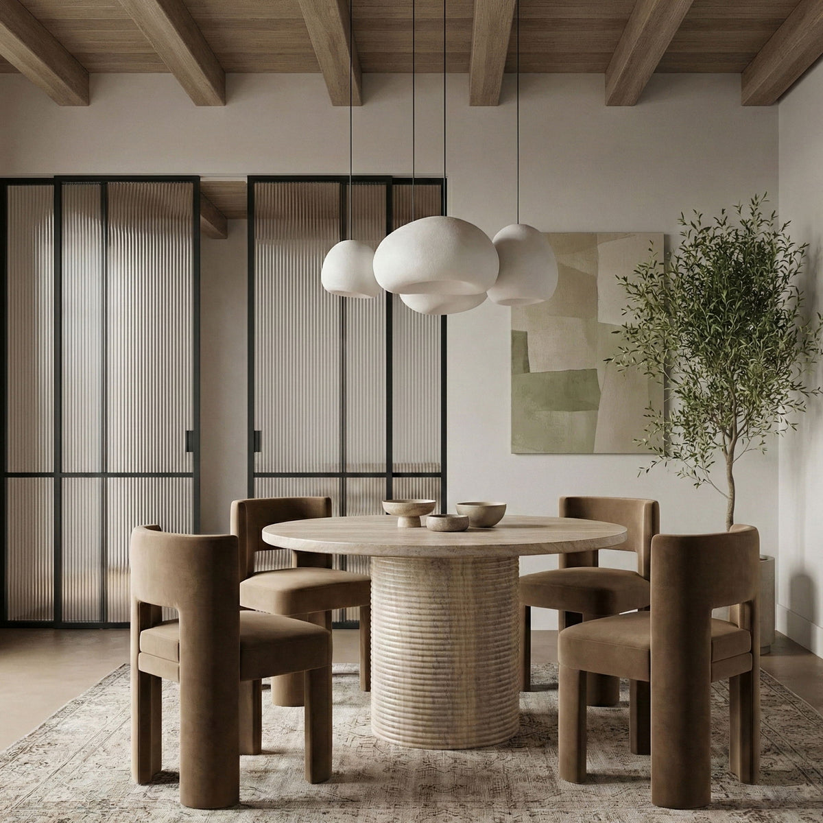 Rapallo - 43" Concrete Indoor/Outdoor Dining Table - Travertine