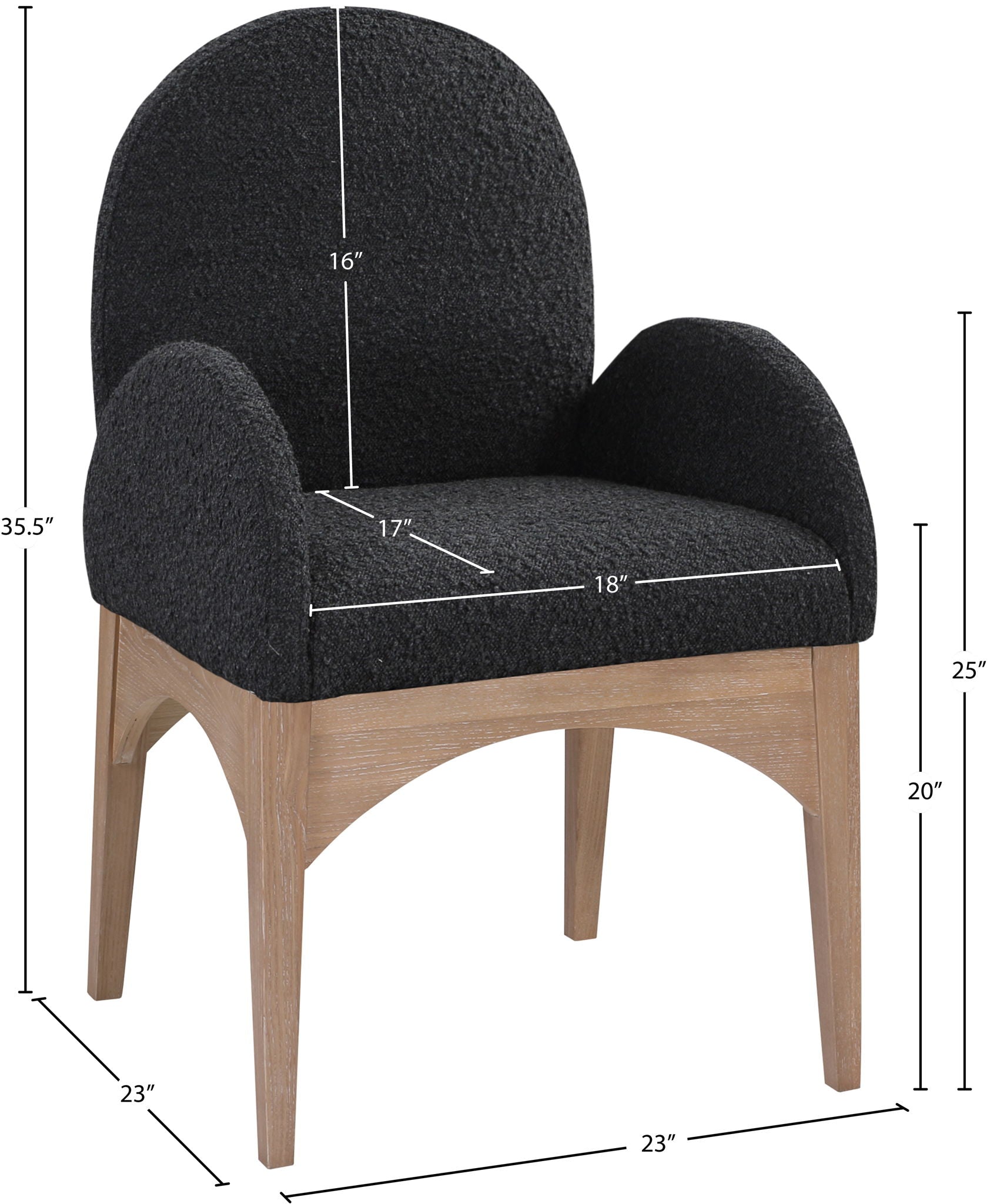 Waldorf - Boucle Dining Arm Chair With Natural Legs