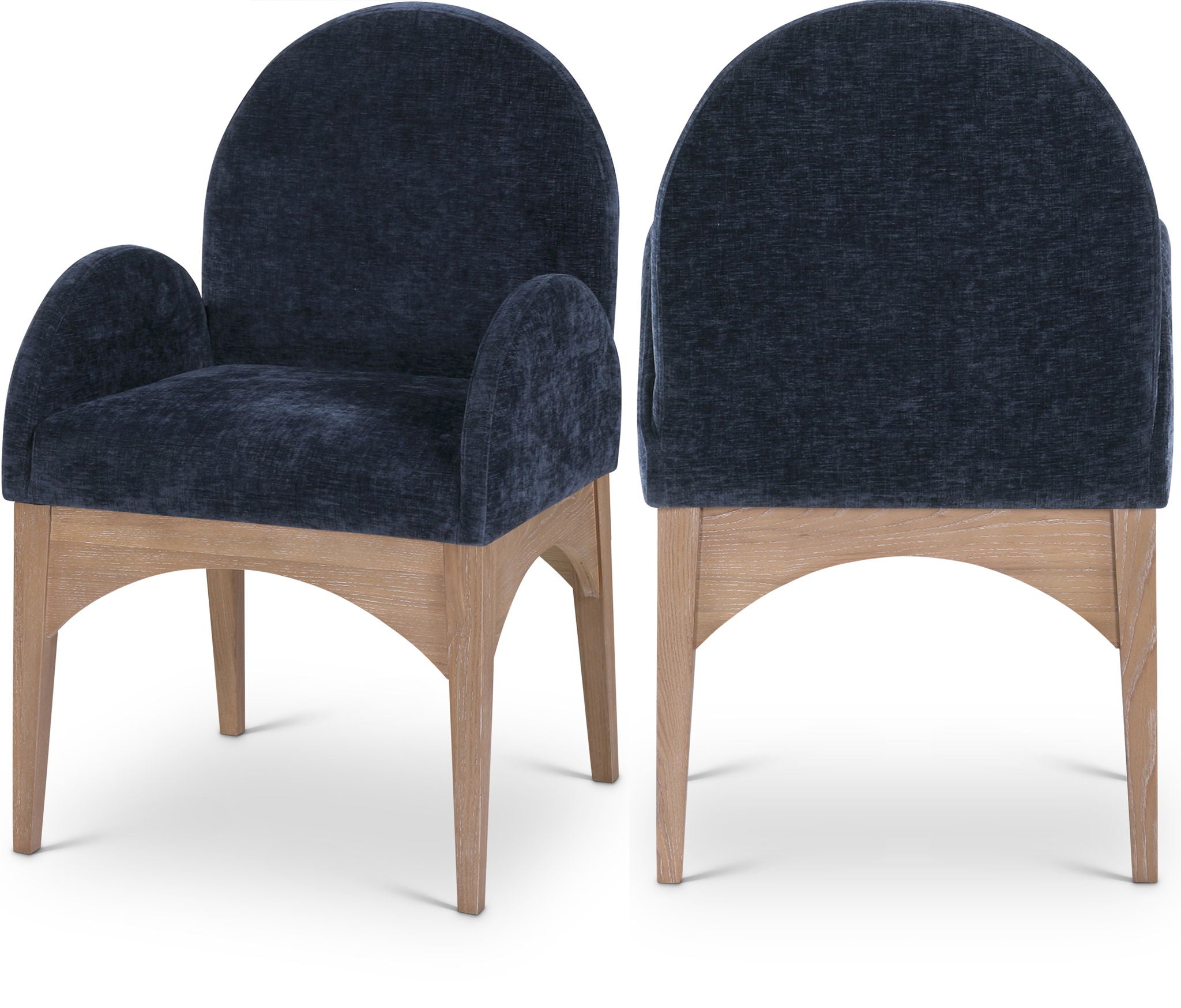 Waldorf - Chenille Dining Arm Chair With Natural Legs