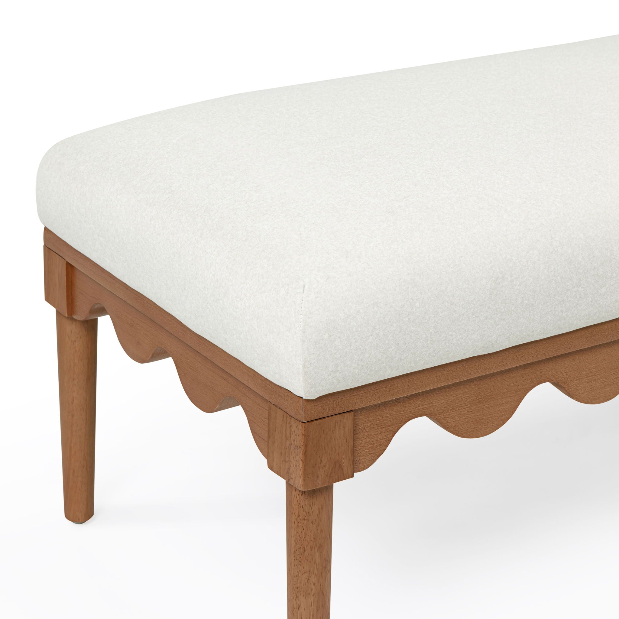 Oodle - Vegan Mohair Bench, Walnut Legs