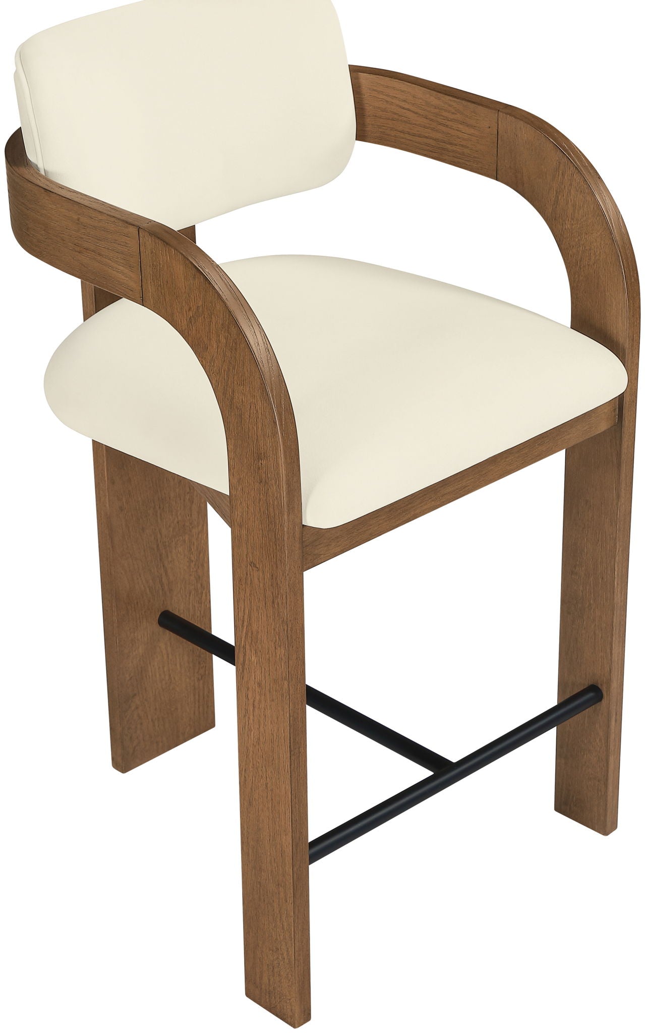 Cedra - Velvet Performance Fabric Upholstered Counter Stool - Brown Frame