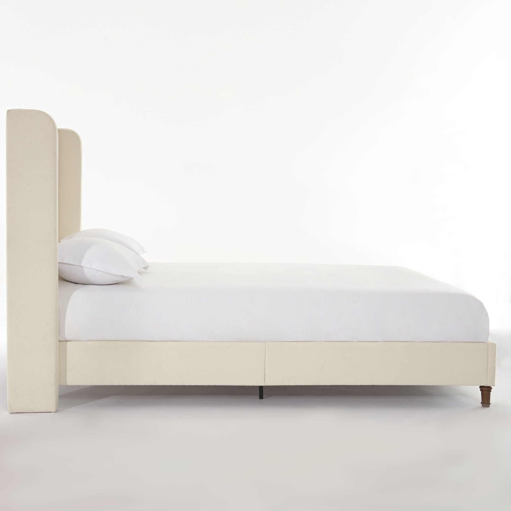 Harper - California King Size Tall Headboard Upholstered Bed - Ivory