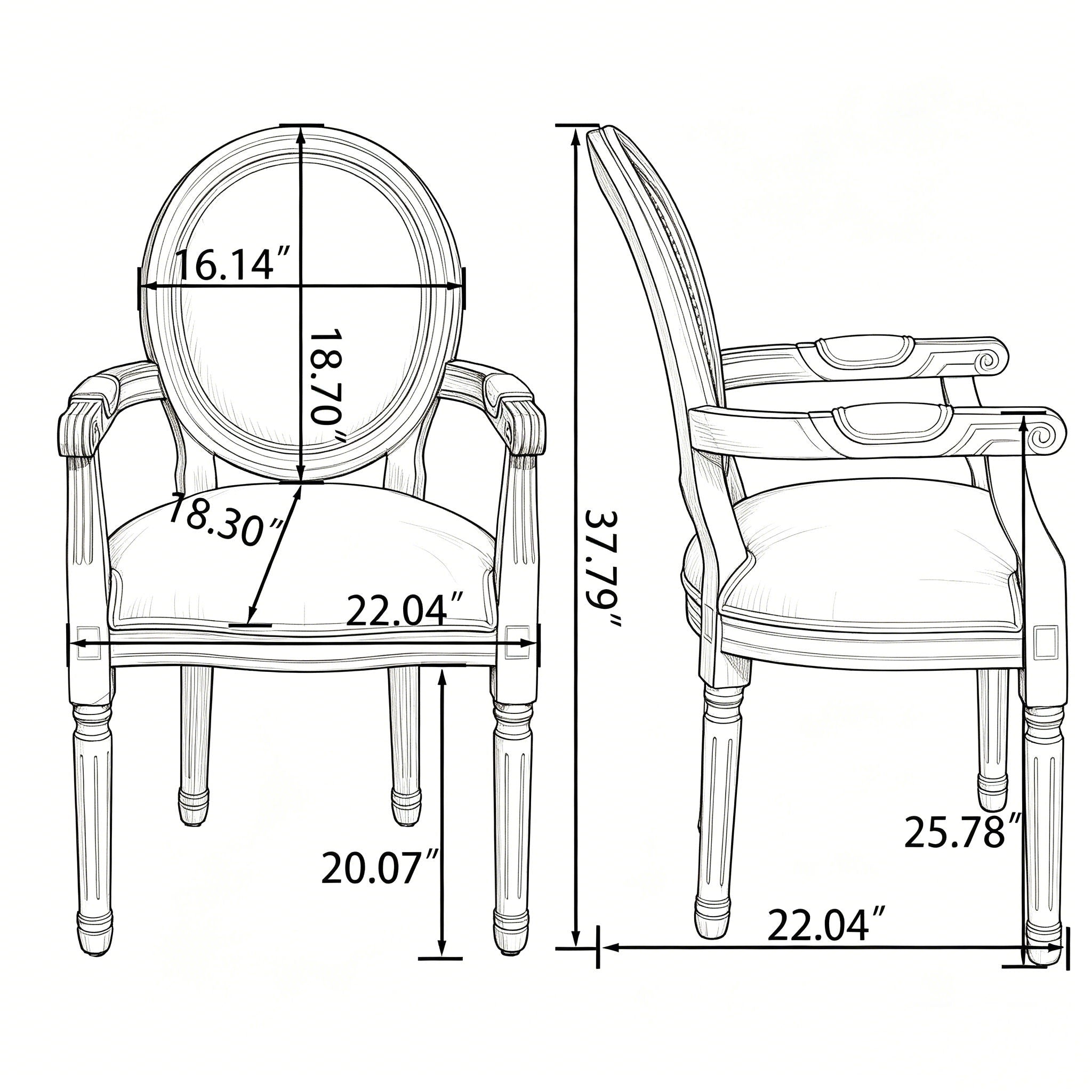 Upholstered Dining Armchair (Set of 2) - Beige