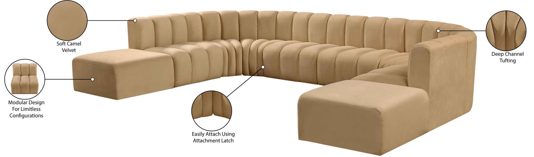 Arc - Velvet Modular Sectional
