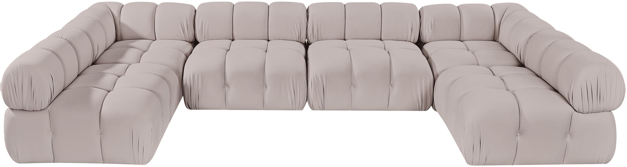 Orin - U-Shaped Velvet 6 Piece Modular Sectional