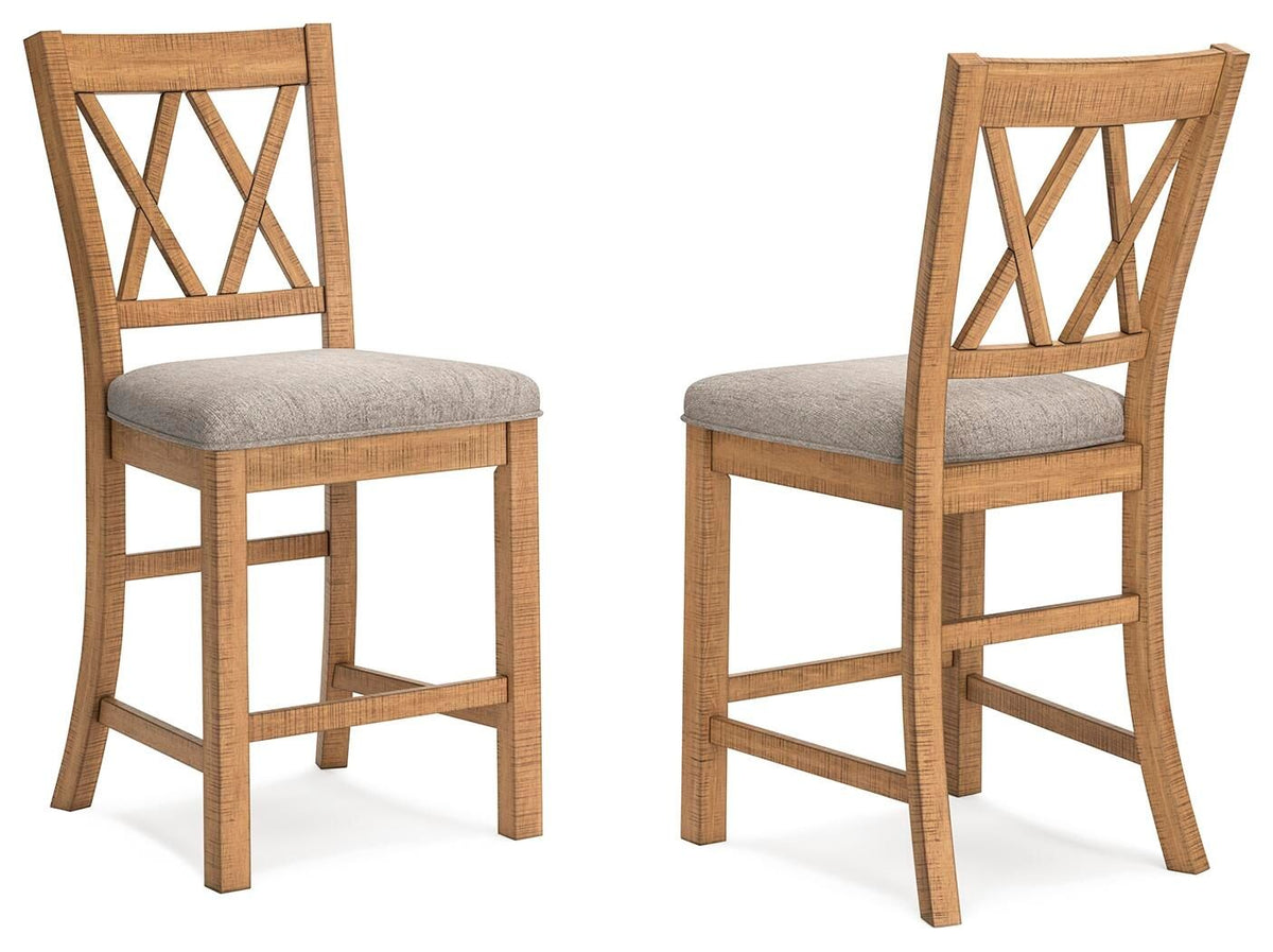 Havonplane - Upholstered Barstool (Set of 2) - Brown