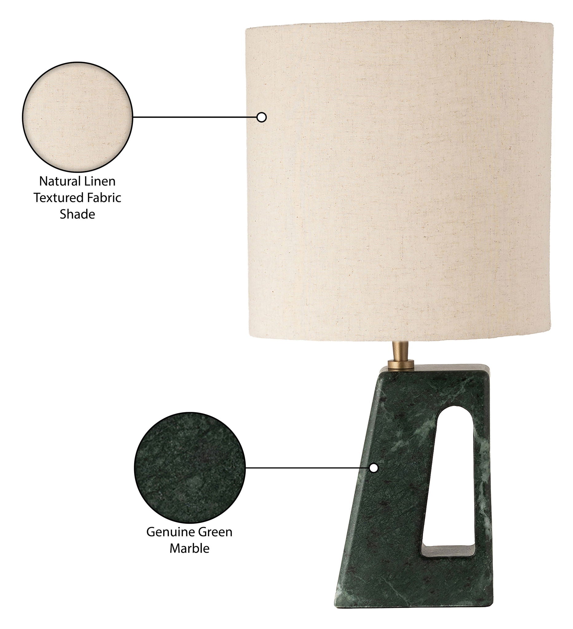 Vellum - Genuine Marble Base And Linen Textured Fabric Shade Table Lamp