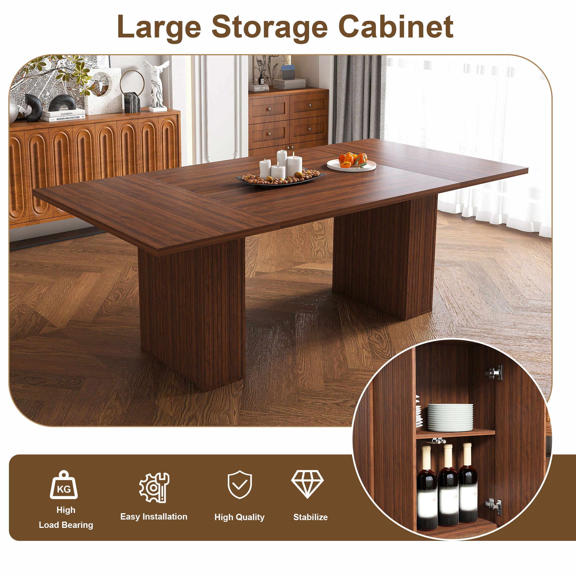Dining Table With Storage Base For Kitchen