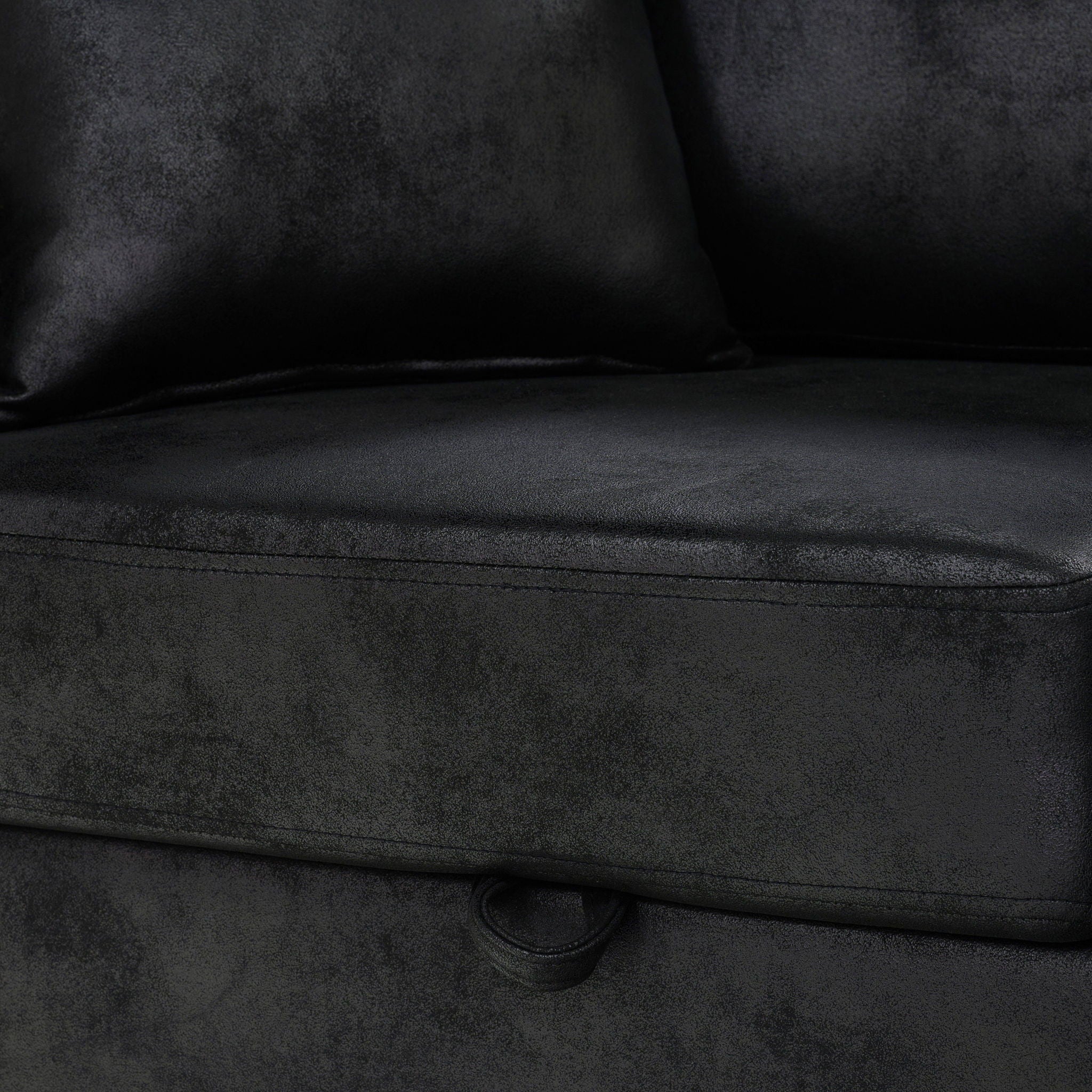 Upholstered Sectional With Pull-Out Bed And Chaise Storage