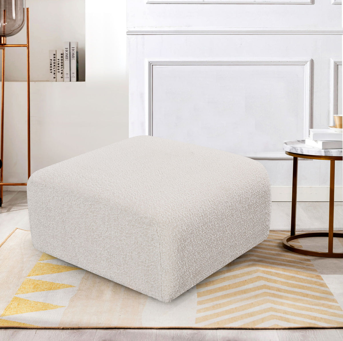 Arc - Boucle Fabric Ottoman