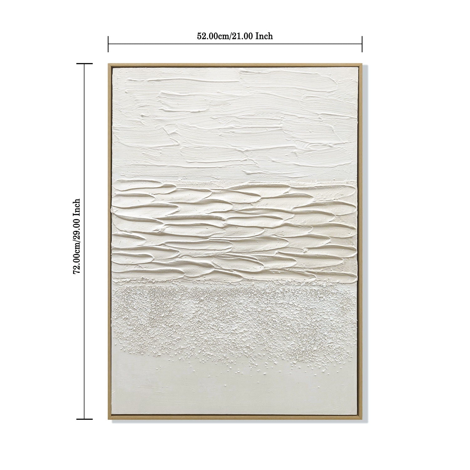 Framed Abstract Wall Art, Thick Textured Canvas Painting With Stone Accents (Set of 2) - Antique White