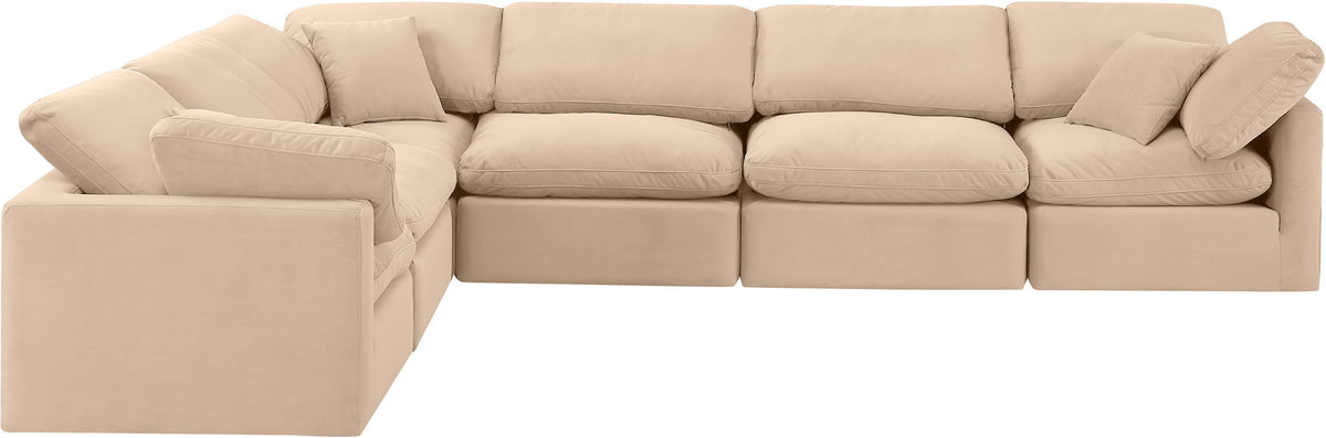 Indulge - Velvet 6 Piece Modular Corner Sectional