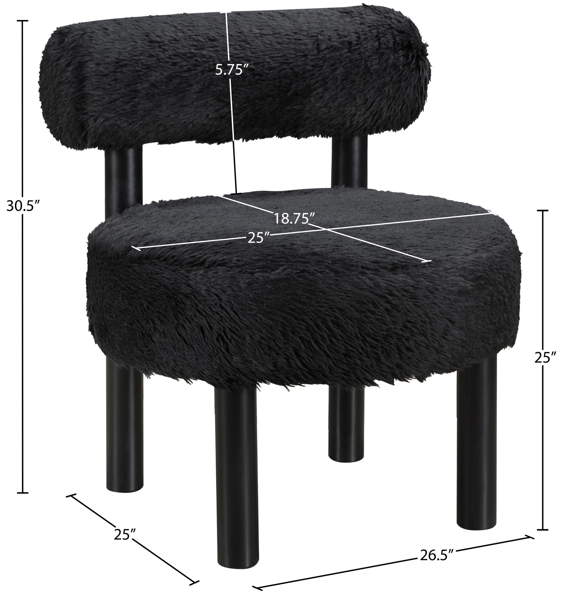 Ambre - Vegan Shearling Fabric Upholstered Accent Chair