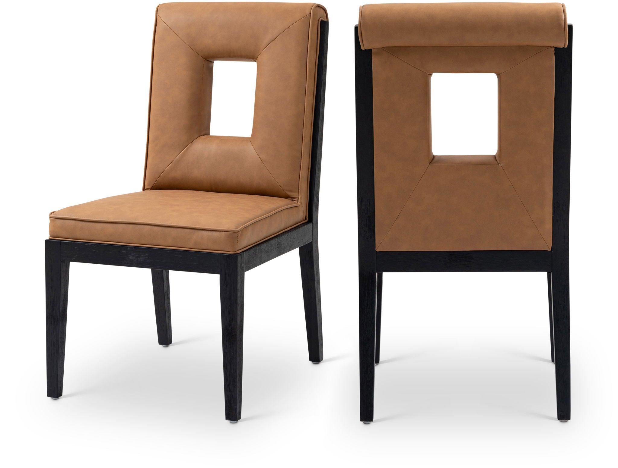 Gwendolyn - Faux Leather Dining Side Chair With Black Frame (Set of 2)