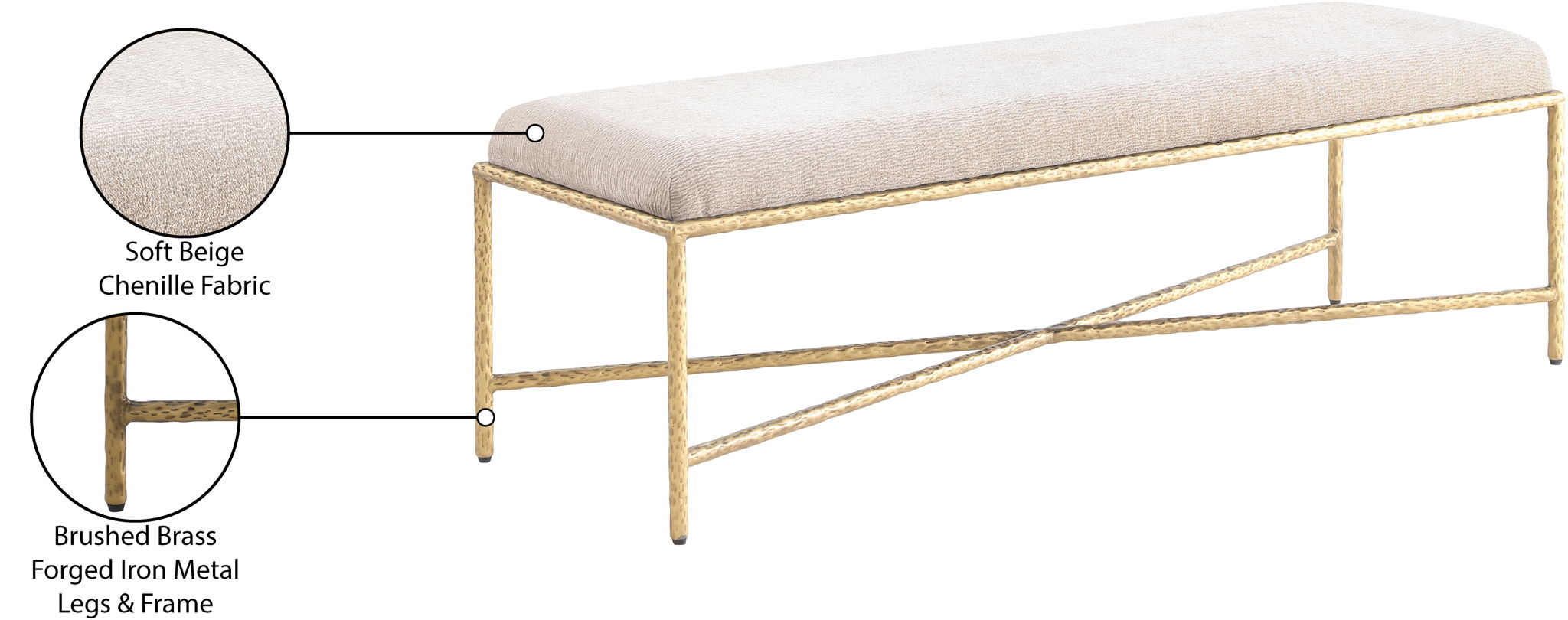 Valley - Bench With Gold Frame