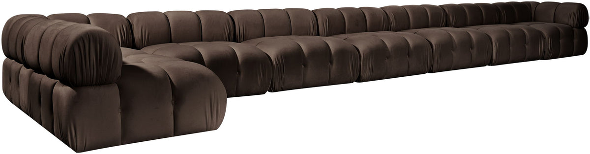 Orin - Velvet Performance Fabric Upholstered 8 Piece L-Shaped Sectional