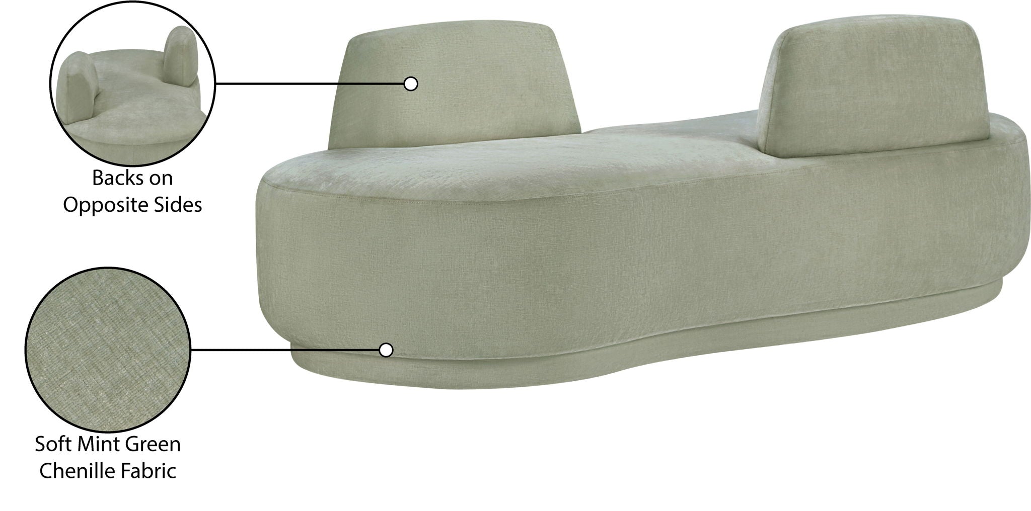Argyle - Chenille Fabric Chaise / Loveseat