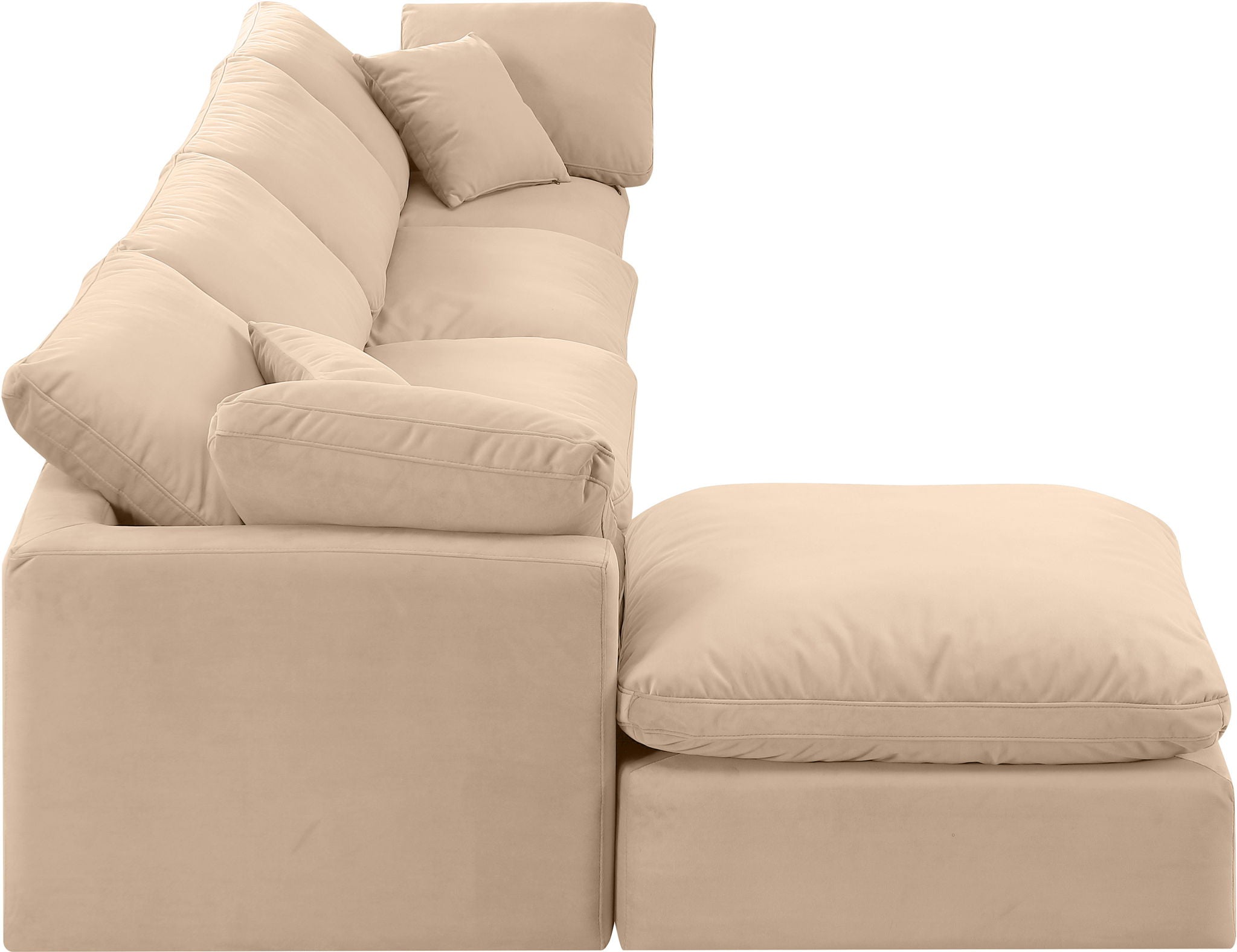 Indulge - Velvet 5 Piece Modular Sectional With Chaise