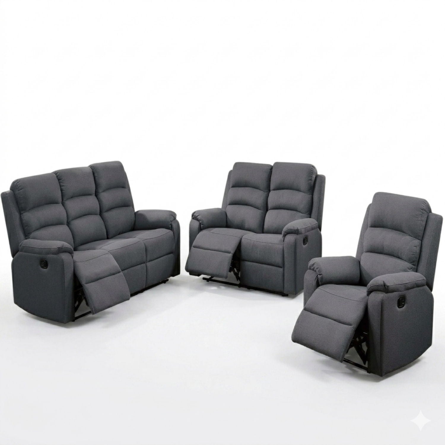 Modern Living Room Set With Manual Recliner