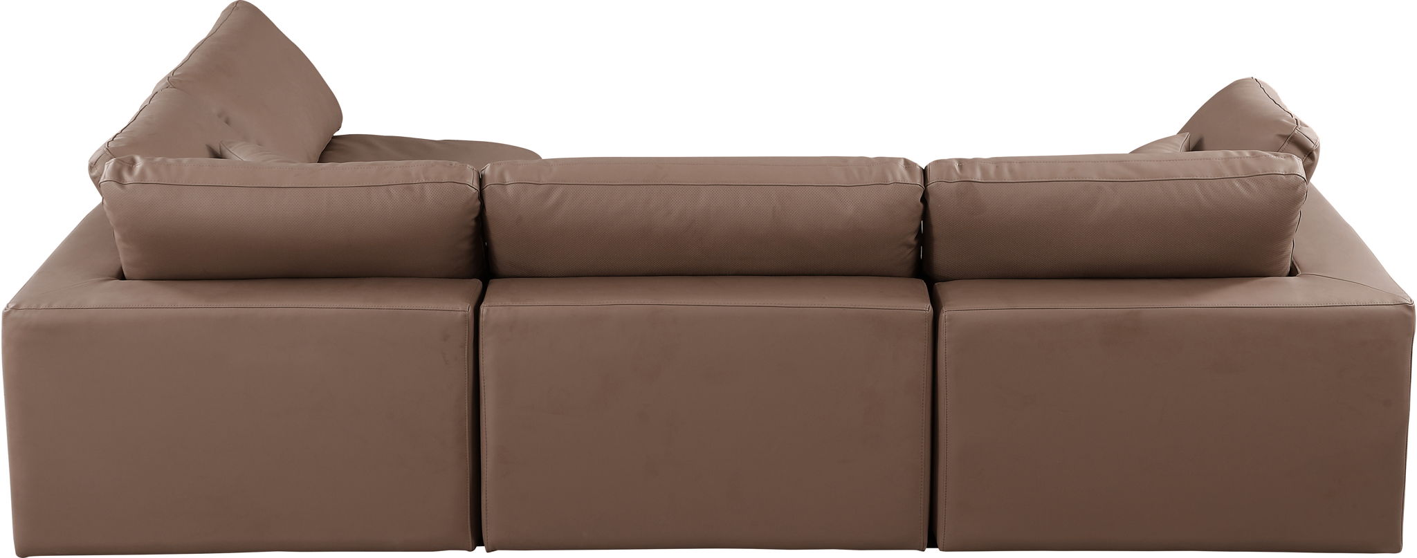 Comfy - 4 Piece Faux Leather Modular Armless Sectional