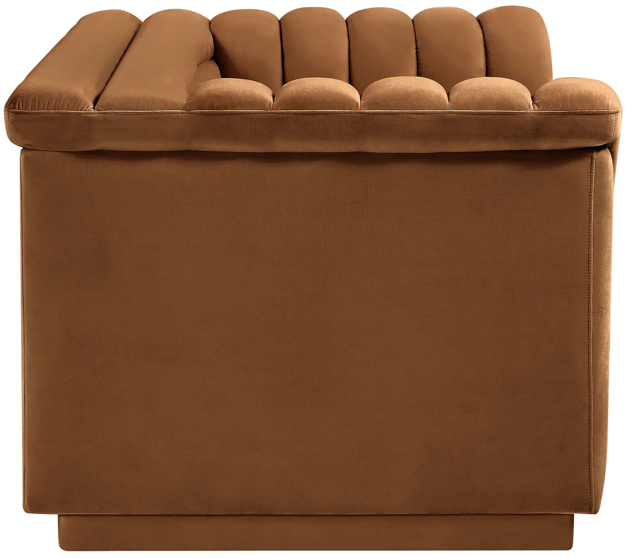 Cascade - Velvet Loveseat - Saddle