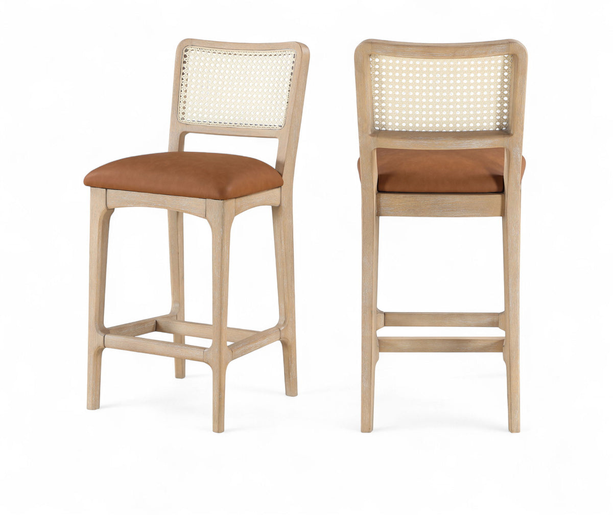 Atrium - Counter Stool With Brushed Natural Base (Set of 2)