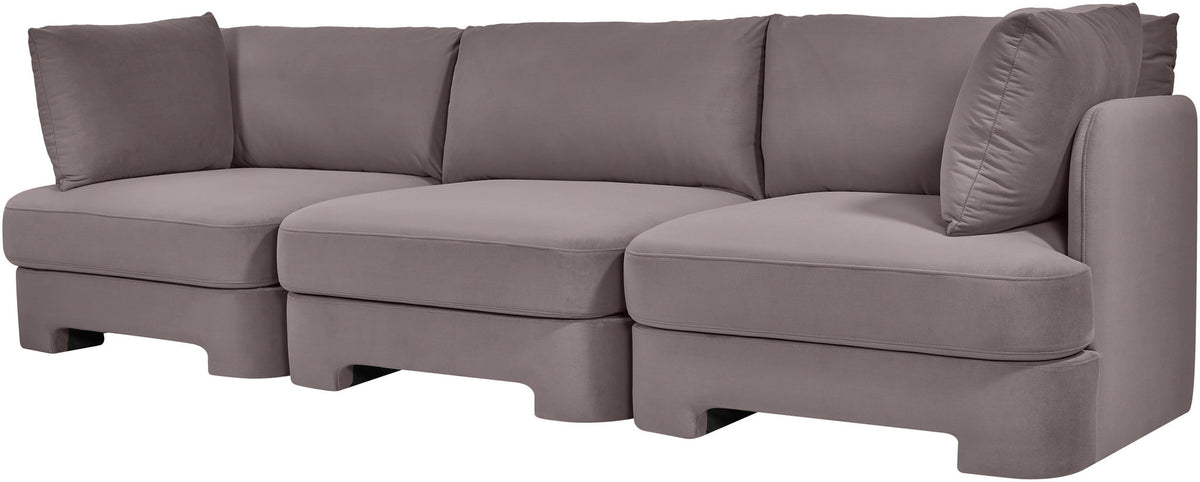 Hammond - Velvet Performance Fabric Upholstered 3 Piece Sofa