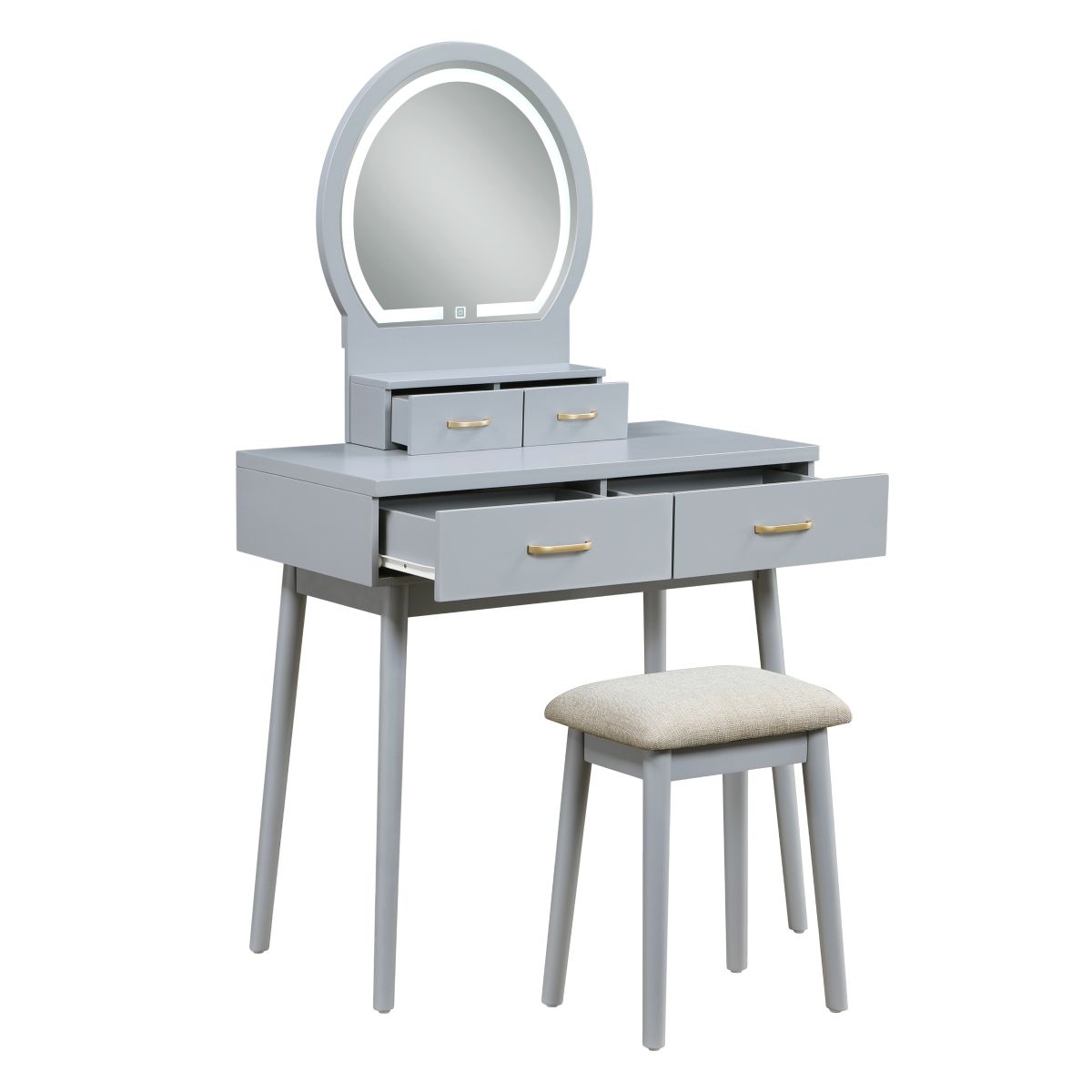 Camilla - Vanity Dresser With Mirror And Stool