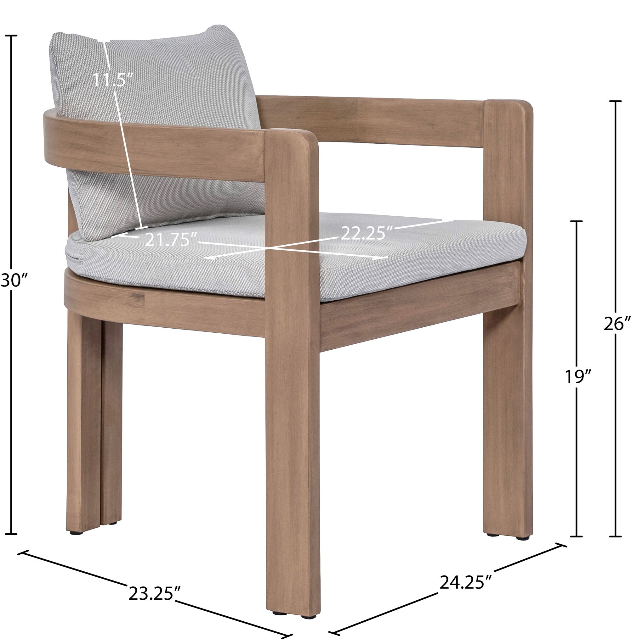 Newport - Water Resistant Fabric Upholstered Outdoor Patio Dining Chair
