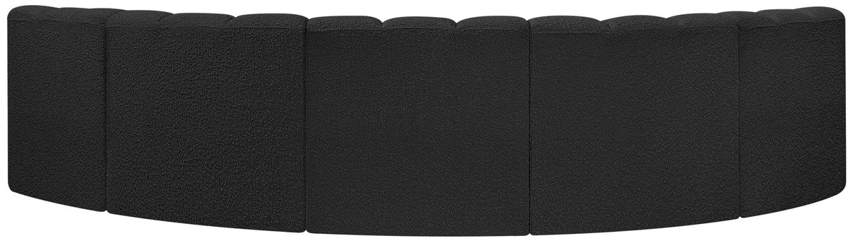 Arc - Boucle Fabric 5 Piece U-Shaped Modular Sofa