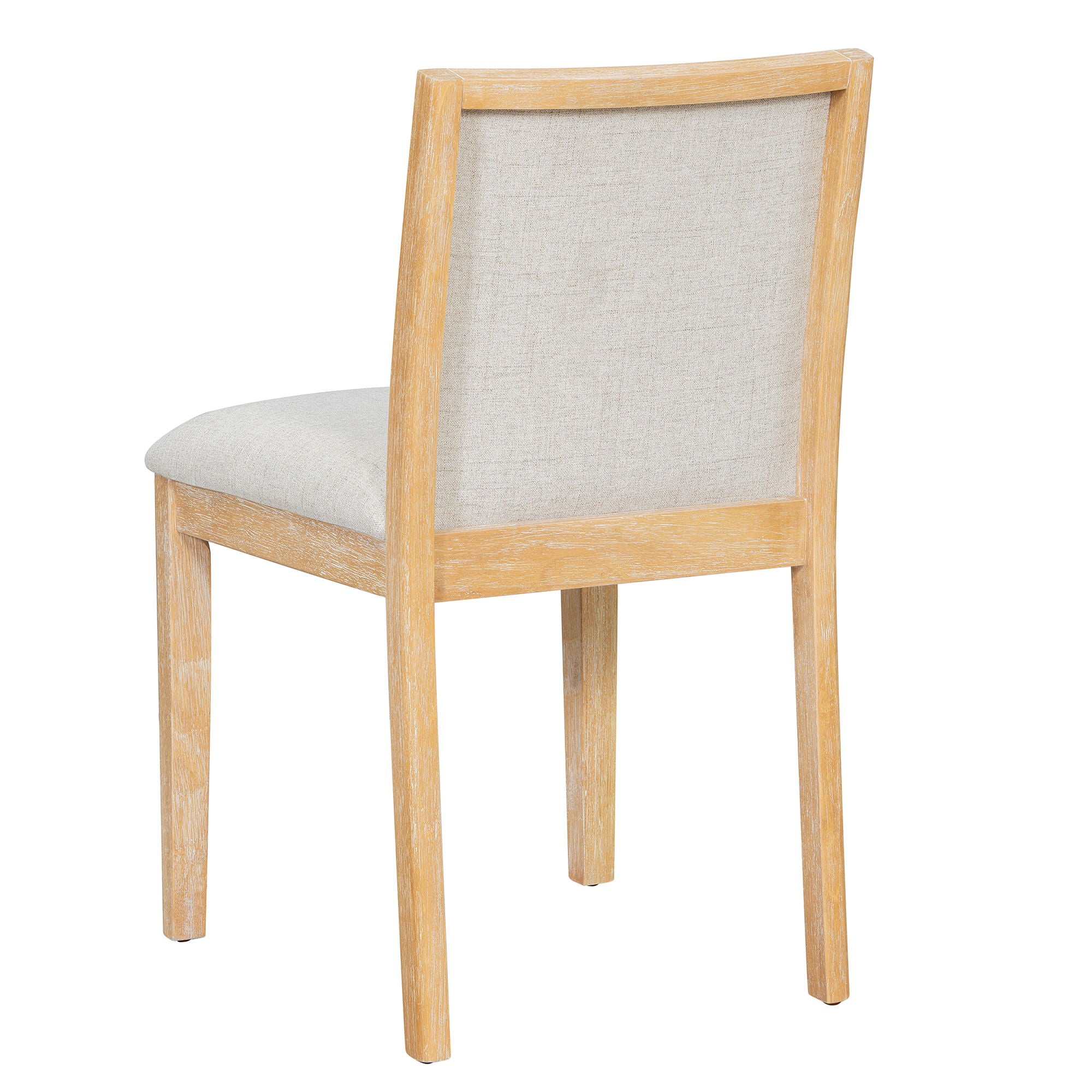 Dining Set With Rectangular Table, 4 Upholstered Chairs & 1 Padded Bench