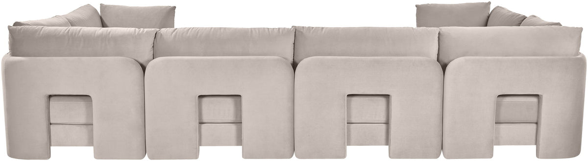 Hammond - Velvet Performance Fabric Upholstered 6 Piece U-Shaped Sectional