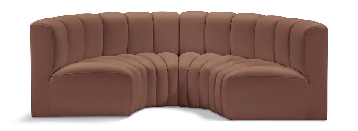 Arc - Faux Leather 4 Piece U-Shaped Modular Sofa