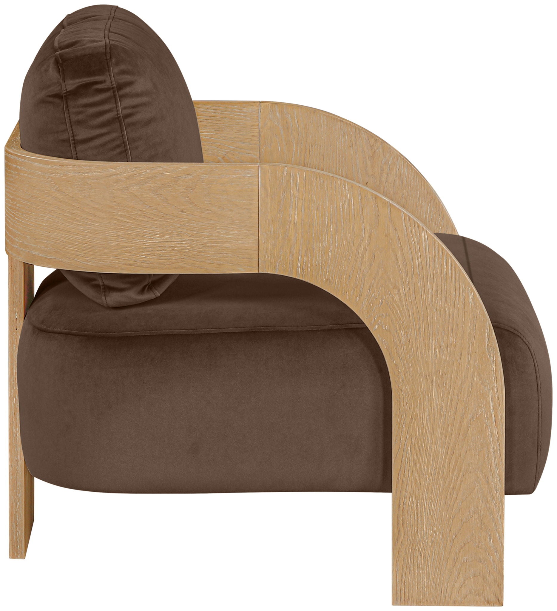 Cedra - Velvet Performance Fabric Upholstered Accent Chair - Natural Frame