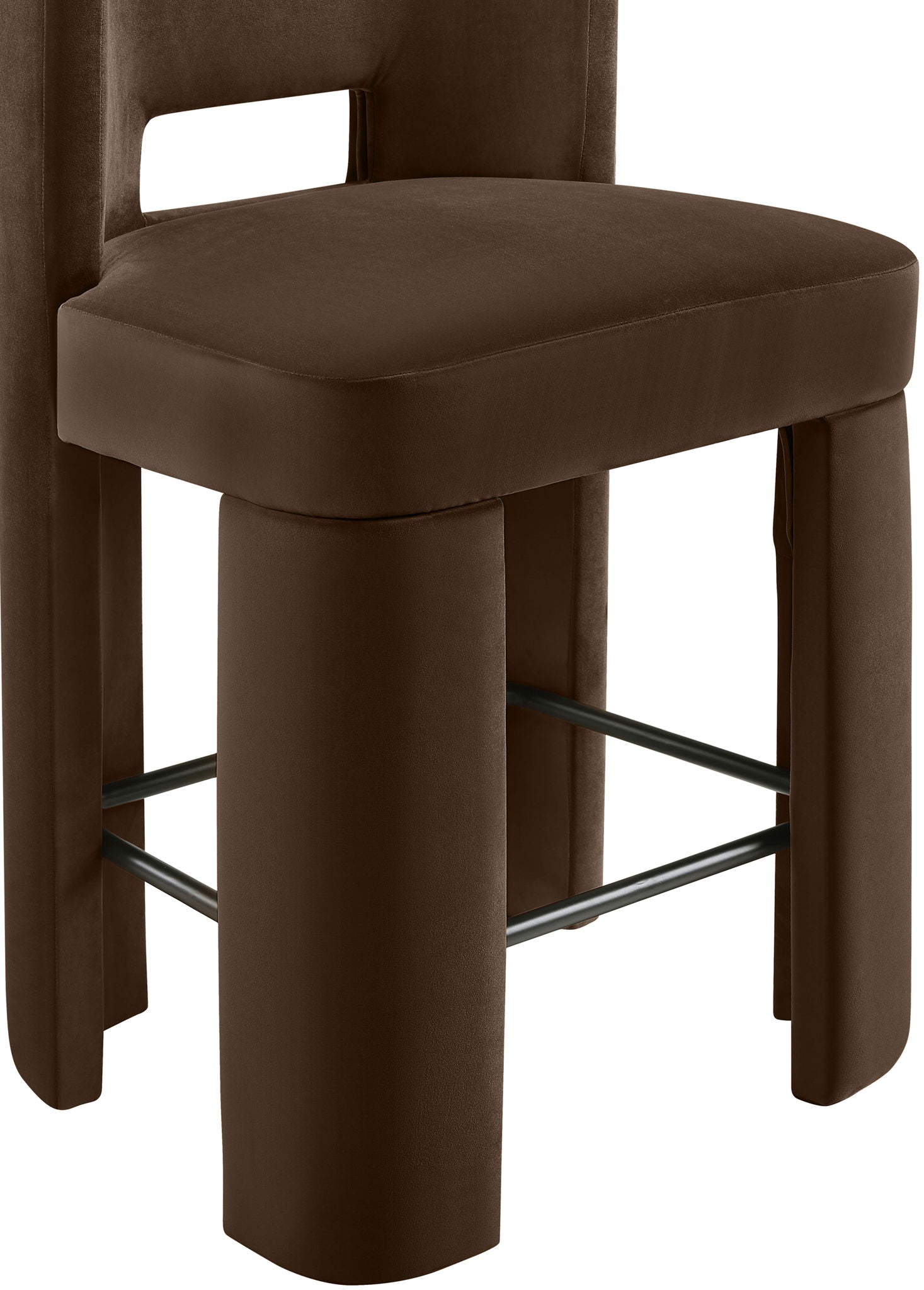 Zuno - Velvet Performance Fabric Upholstered Counter Stool (Set of 2)