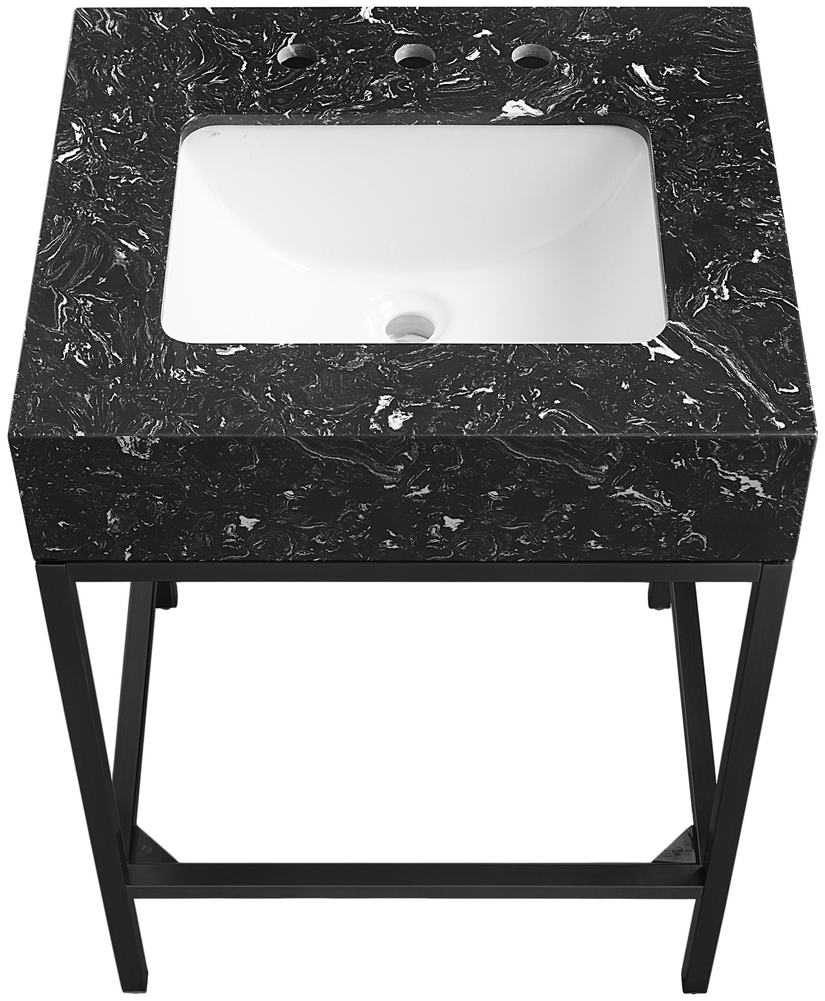 Marmo - Engineered Marble Bathroom Vanity With Black Base