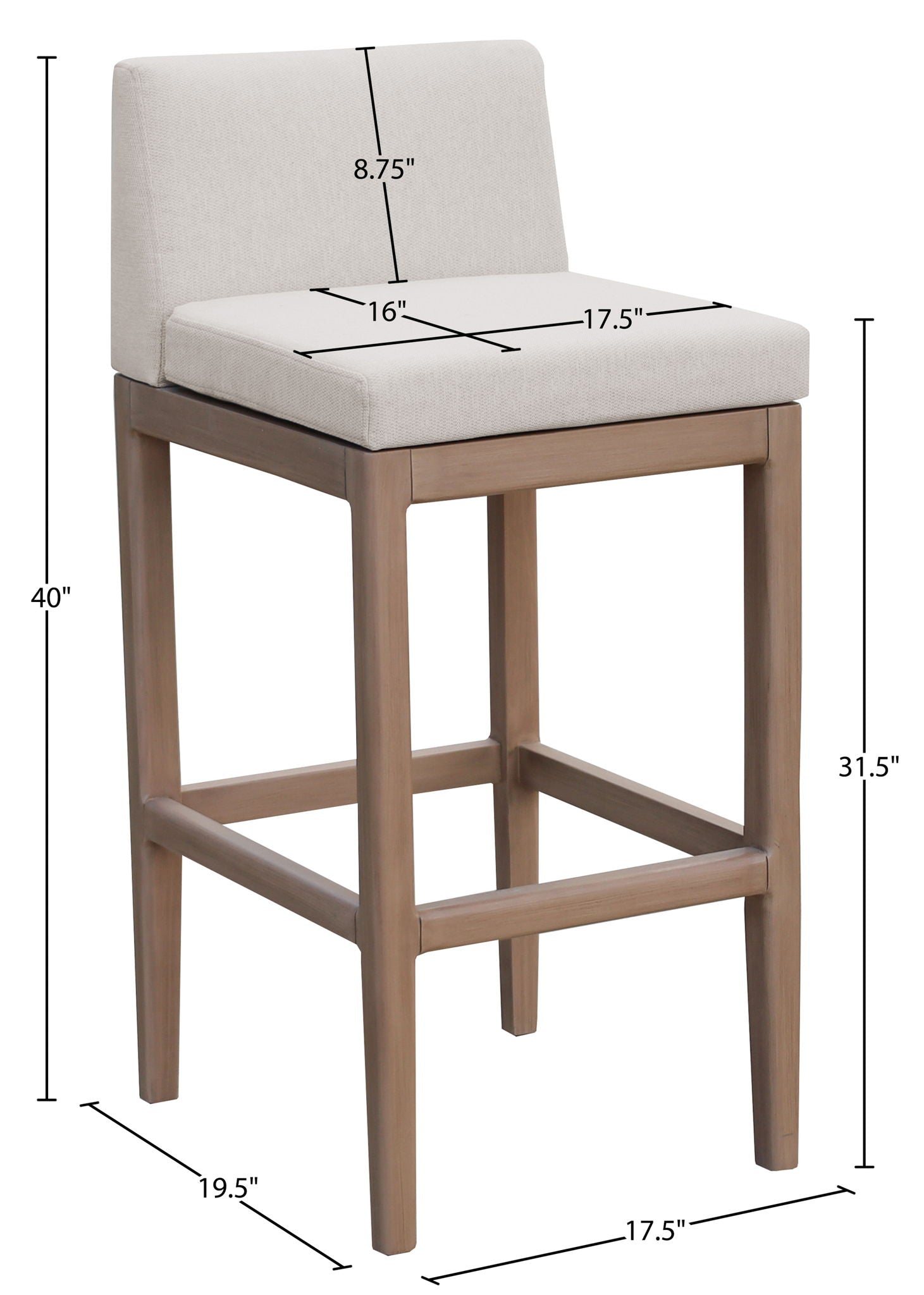 Solace - Olefin Performance Fabric Outdoor Patio Bar Stool
