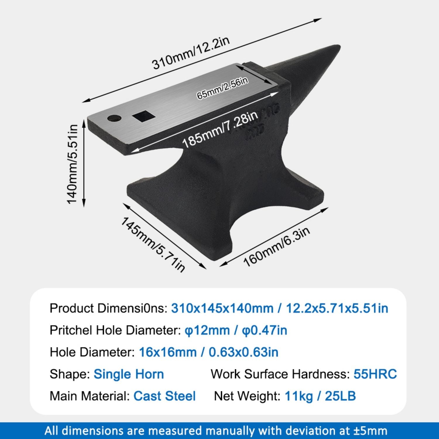 Single Horn Anvil