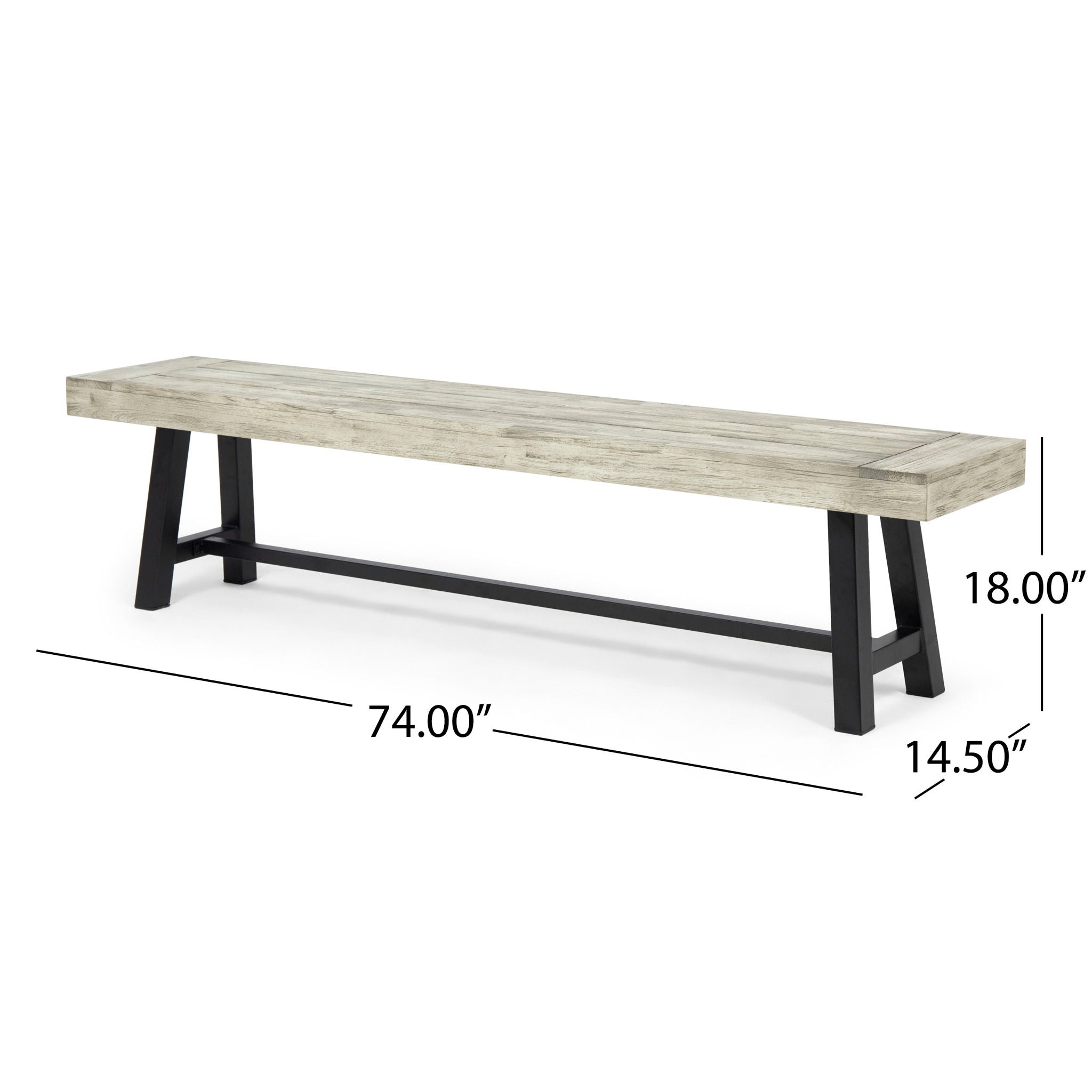 Carlisle - Outdoor Dining Bench - Gray