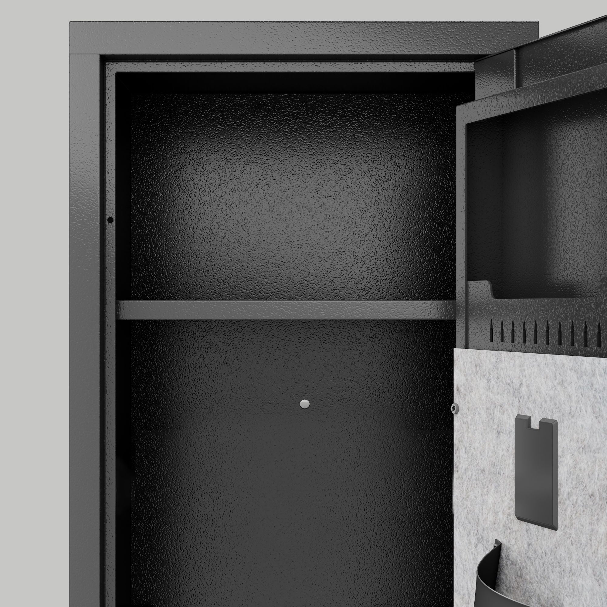 Rifle Safe, Biometric & Keypad Lock, Adjustable Gun Racks With Built In Alarm System