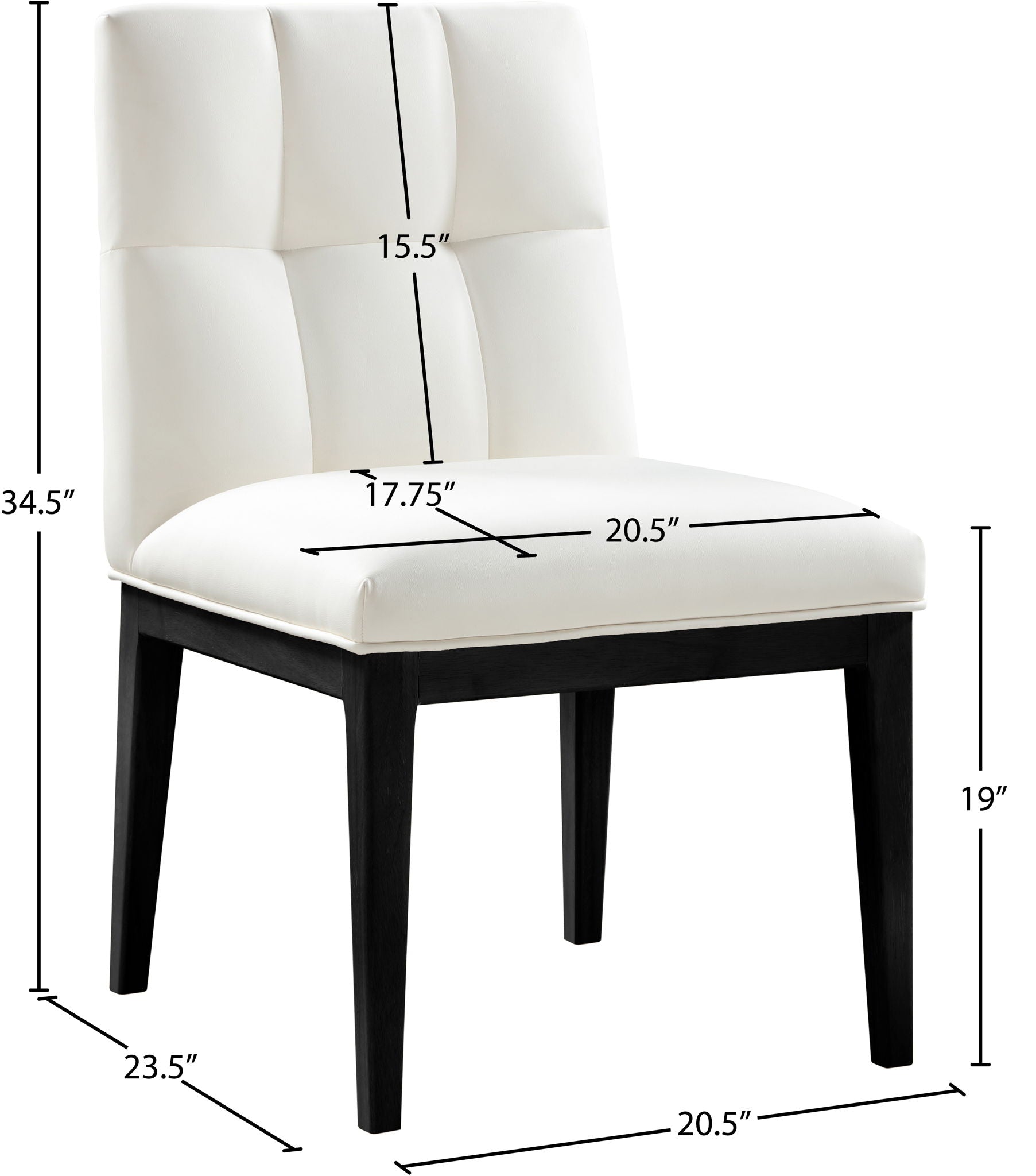 Adrian - Dining Side Chair (Set of 2) - Black Legs