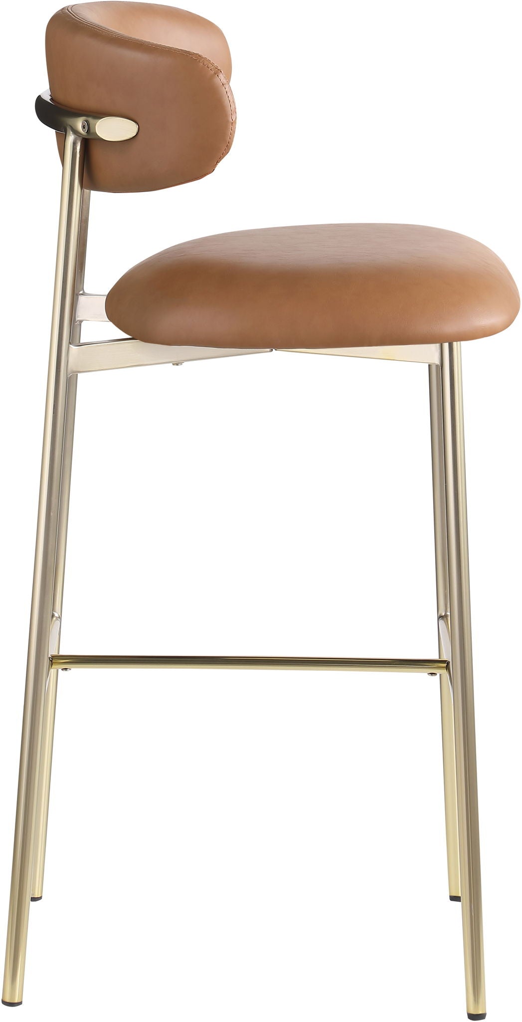 Lupita - Vegan Leather Upholstered Bar Stool With Brushed Gold Frame (Set of 2)