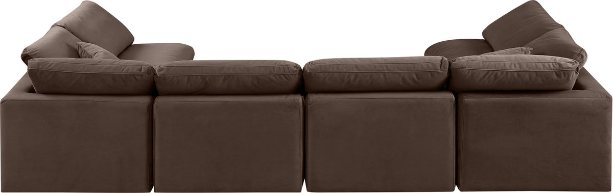 Indulge - Velvet 6 Piece Modular U-Shaped Sectional