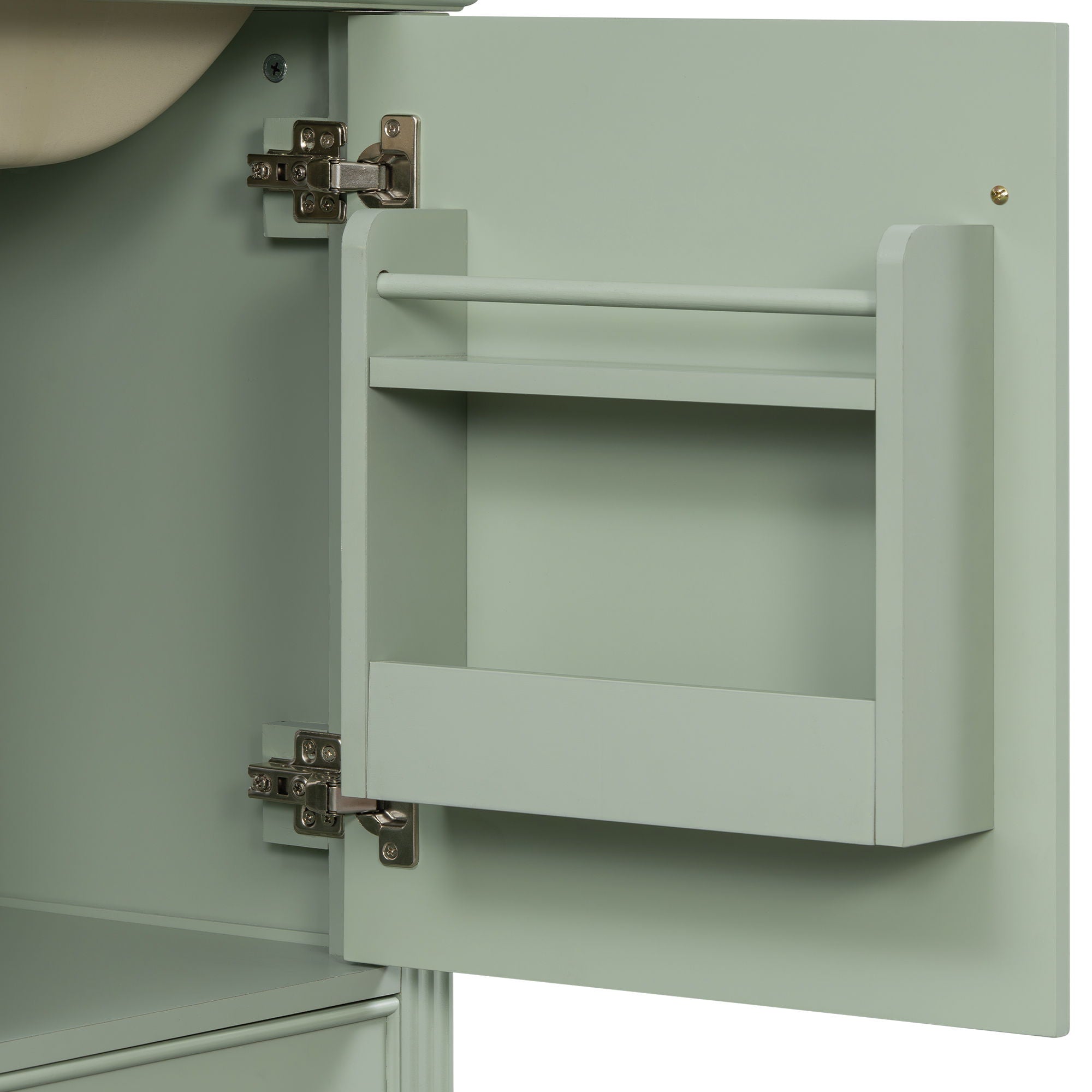 Bathroom Vanity & Sink, Freestanding Storage Cabinet, Soft Close Drawers & Doors - Green