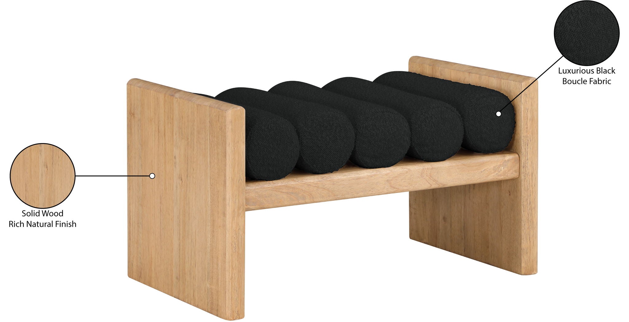 Waverly - Bench With Natural Frame