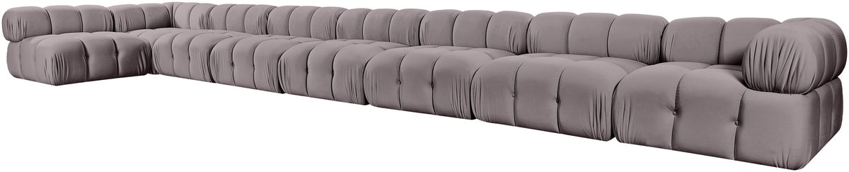 Orin - Velvet Performance Fabric Upholstered 8 Piece L-Shaped Sectional