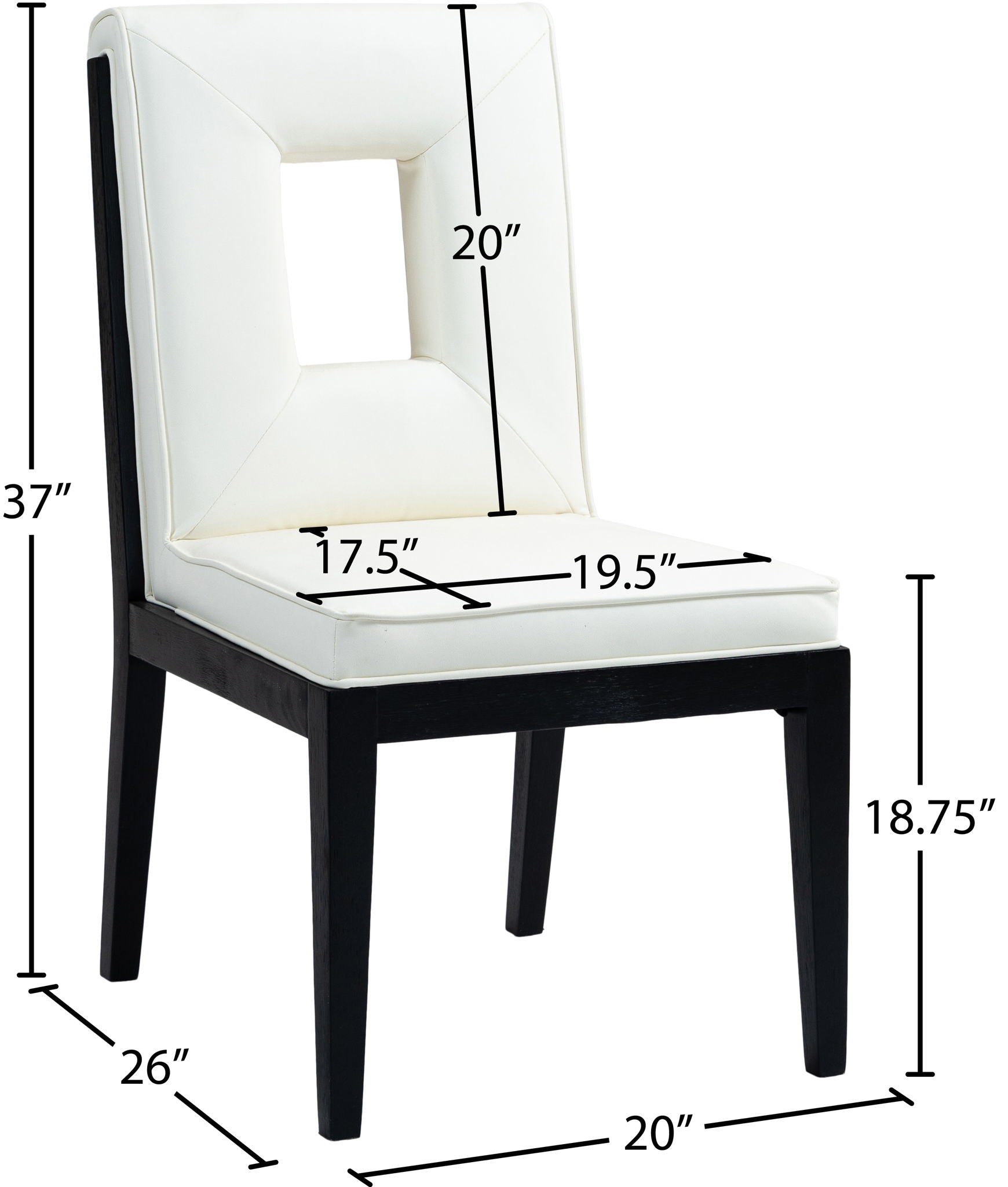 Gwendolyn - Faux Leather Dining Side Chair With Black Frame (Set of 2)