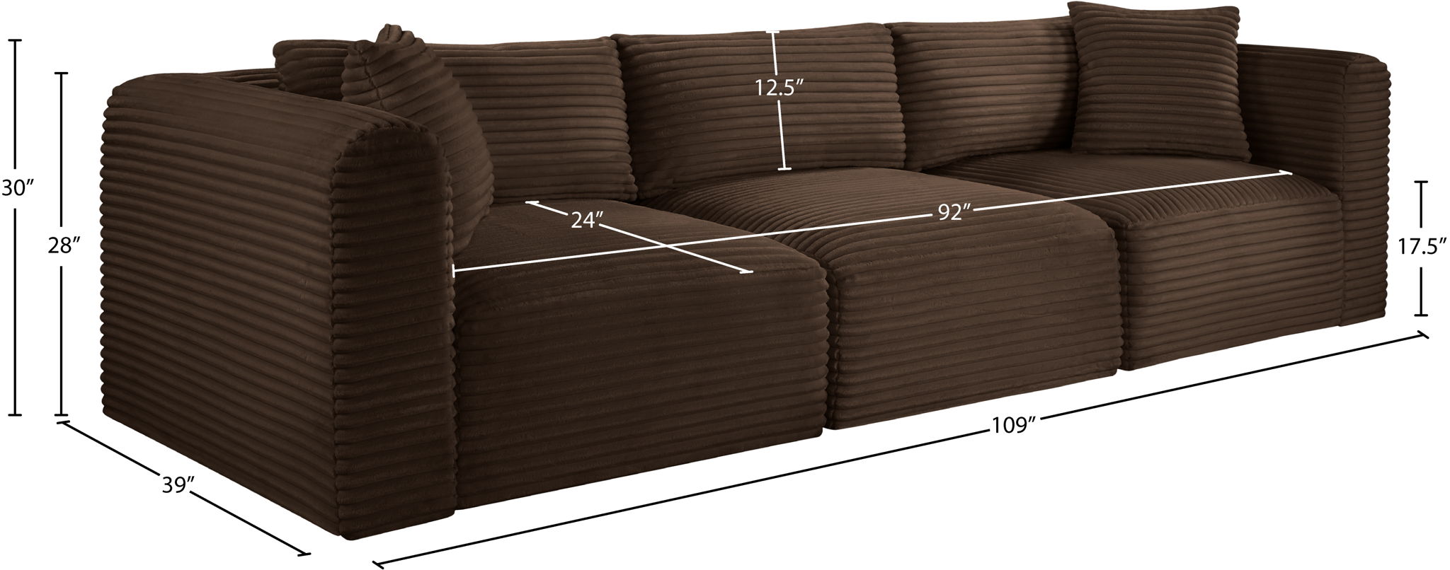 Shaggy - 3 Seat Modular Sofa