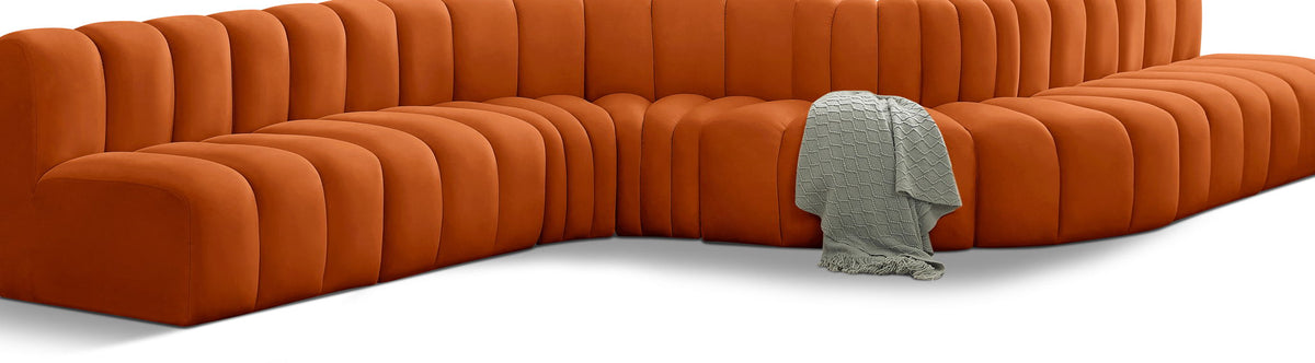 Arc - Velvet 8 Piece Curved Modular Sofa