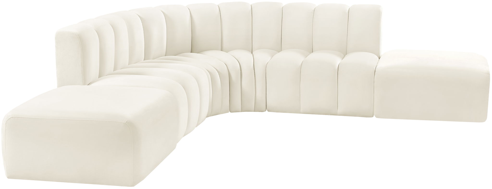 Arc - Velvet 6 Piece Corner Modular Sofa